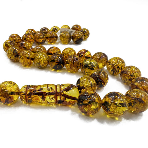 Baltic Green Amber Round Shape 13 mm Islamic Prayer Beads