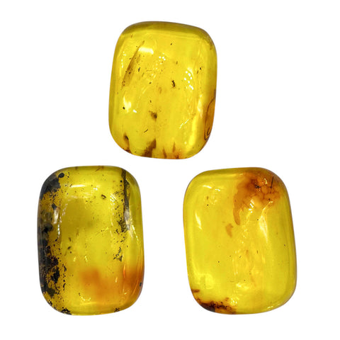 Lemon Amber Rectangular Free Shape Cabochons