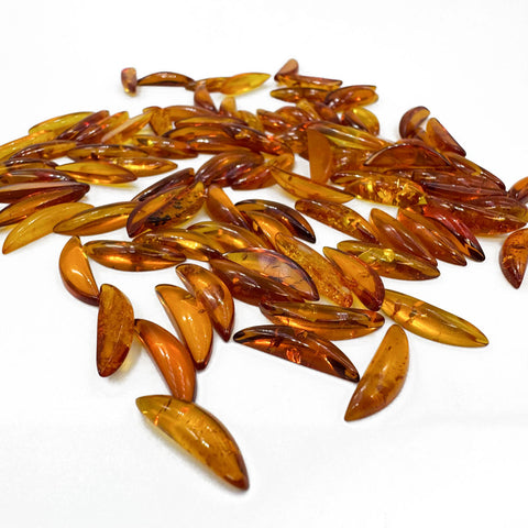 Cognac Amber Calibrated Marquise Cabochons 10pcs