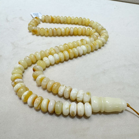 White With Yellow Amber Tablet Shape 9x5 mm Islamic Prayer
