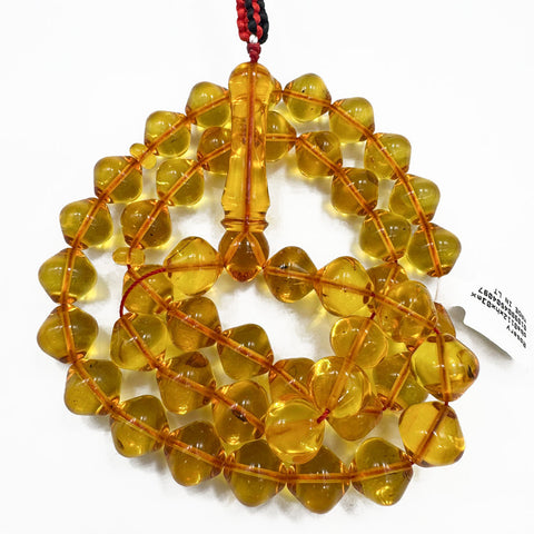 Transparent Amber Istanbul Cut Islamic Prayer Beads