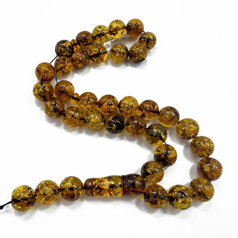 Baltic Green Amber Round Shape 13 mm Islamic Prayer Beads