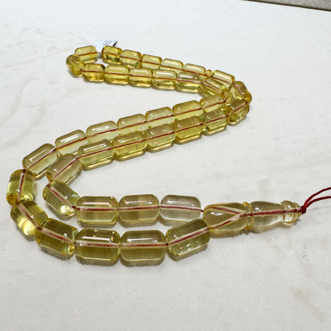 Transparent Amber Barrel Shape 9 mm Islamic Prayer Beads