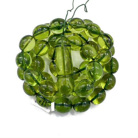 Green Amber Egg Shape Beads 14x12 mm Islamic Prayer Beads