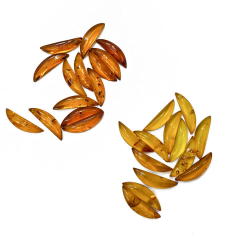 Cognac Amber Calibrated Marquise Cabochons 10pcs
