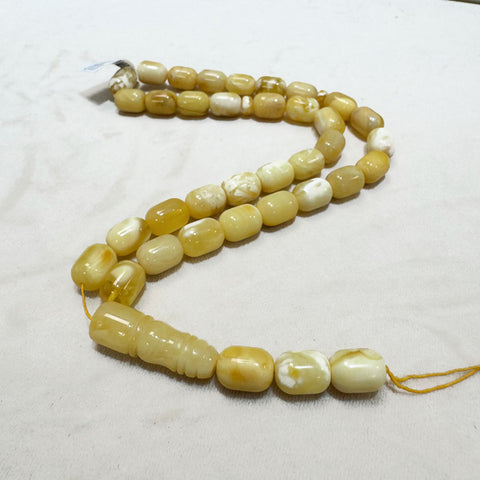Yellow Amber Barrel Shape 8 mm Islamic Prayer