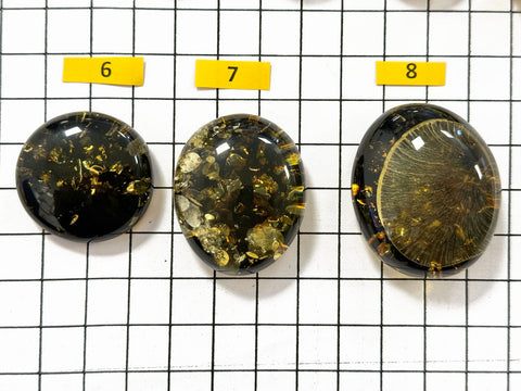 "Earth Stone" Green Amber Free Shape Cabochons