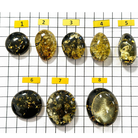 "Earth Stone" Green Amber Free Shape Cabochons