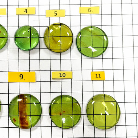 Green Amber Handmade Round Shape Cabochons