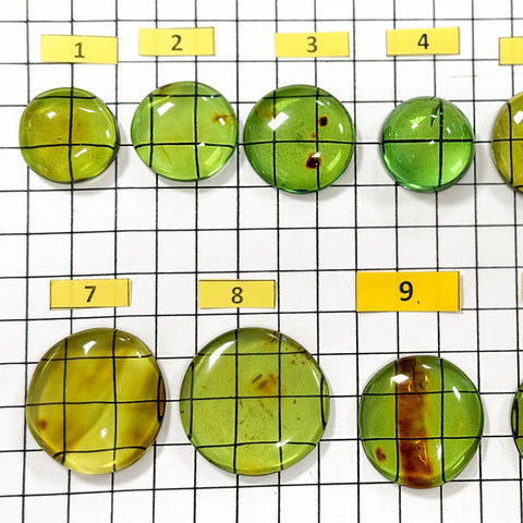 Green Amber Handmade Round Shape Cabochons