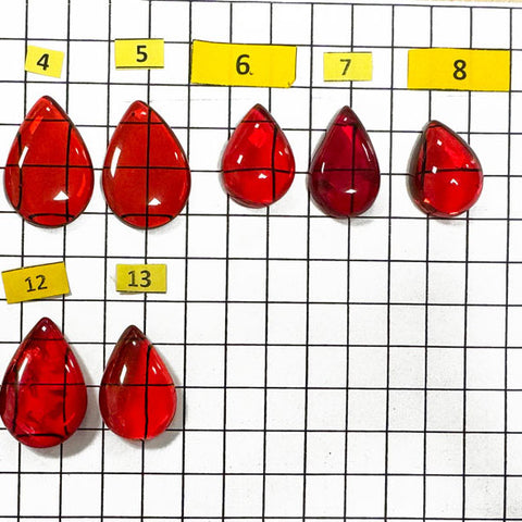 Red Amber Drop Free Shape Cabochons