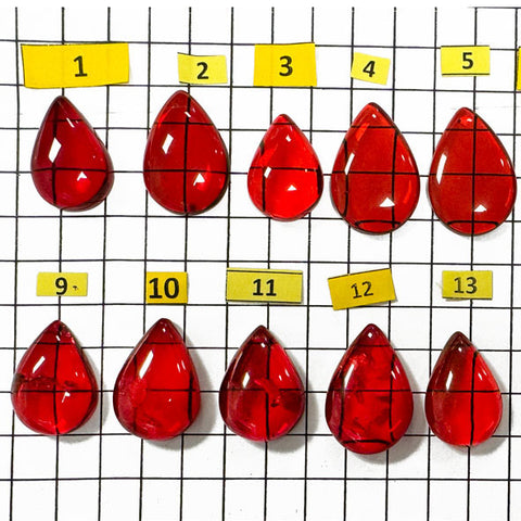 Red Amber Drop Free Shape Cabochons