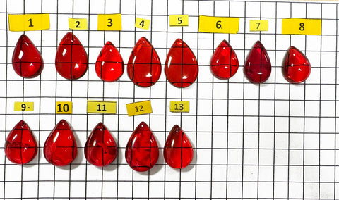 Red Amber Drop Free Shape Cabochons