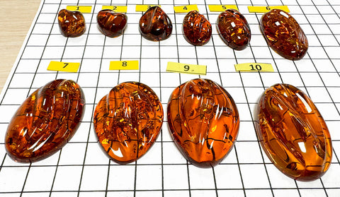 Cognac Amber Free Shape Cabochons