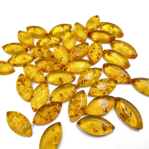Lemon Amber Calibrated Marquise Cabochons