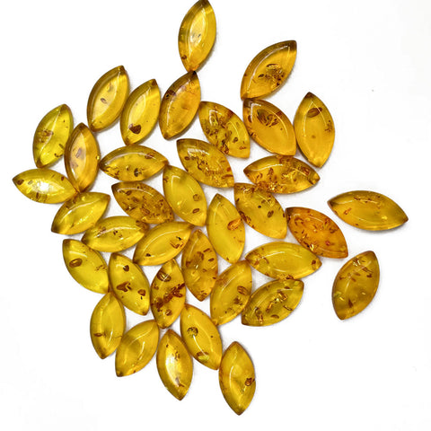 Lemon Amber Calibrated Marquise Cabochons