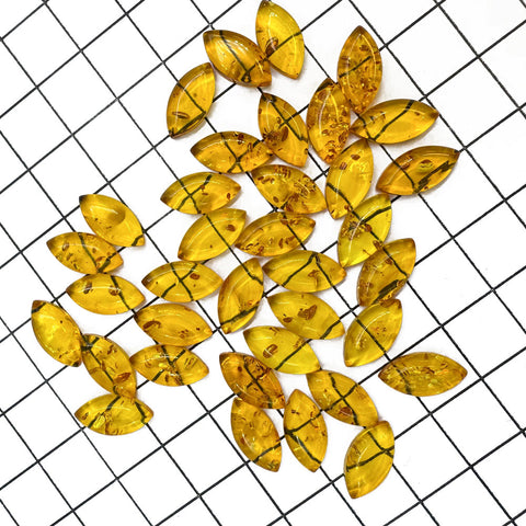 Lemon Amber Calibrated Marquise Cabochons