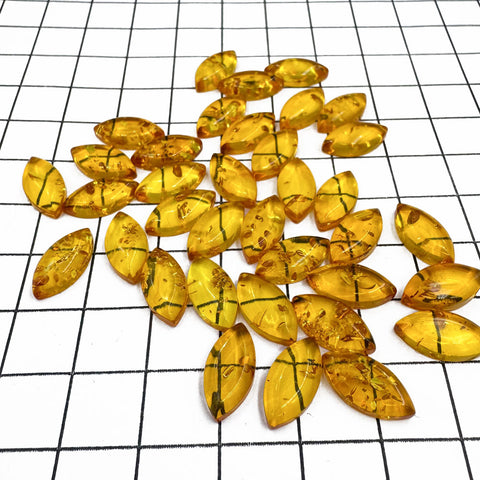 Lemon Amber Calibrated Marquise Cabochons