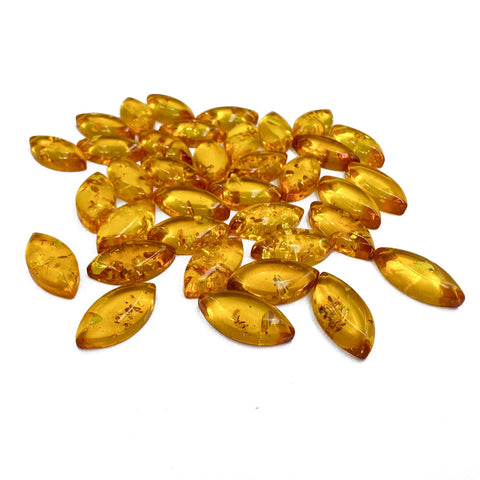 Lemon Amber Calibrated Marquise Cabochons