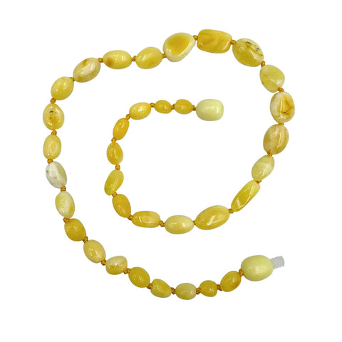 "KIDDO" Milky Amber Small Nuggets Baby Necklace