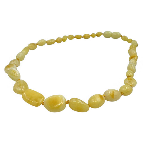 "KIDDO" Milky Amber Small Nuggets Baby Necklace