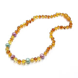 "KIDDO" Cognac Amber Baroque Beads Baby Necklace