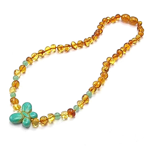 "KIDDO" Multi-Color Amber Baroque Beads Baby Necklace