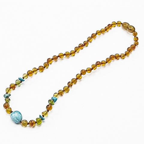 "KIDDO" Multi-Color Amber Baroque Beads Baby Necklace