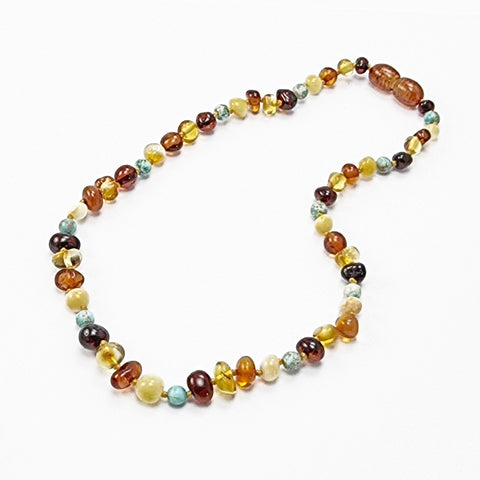 "KIDDO" Multi-Color Amber Baroque Beads Baby Necklace