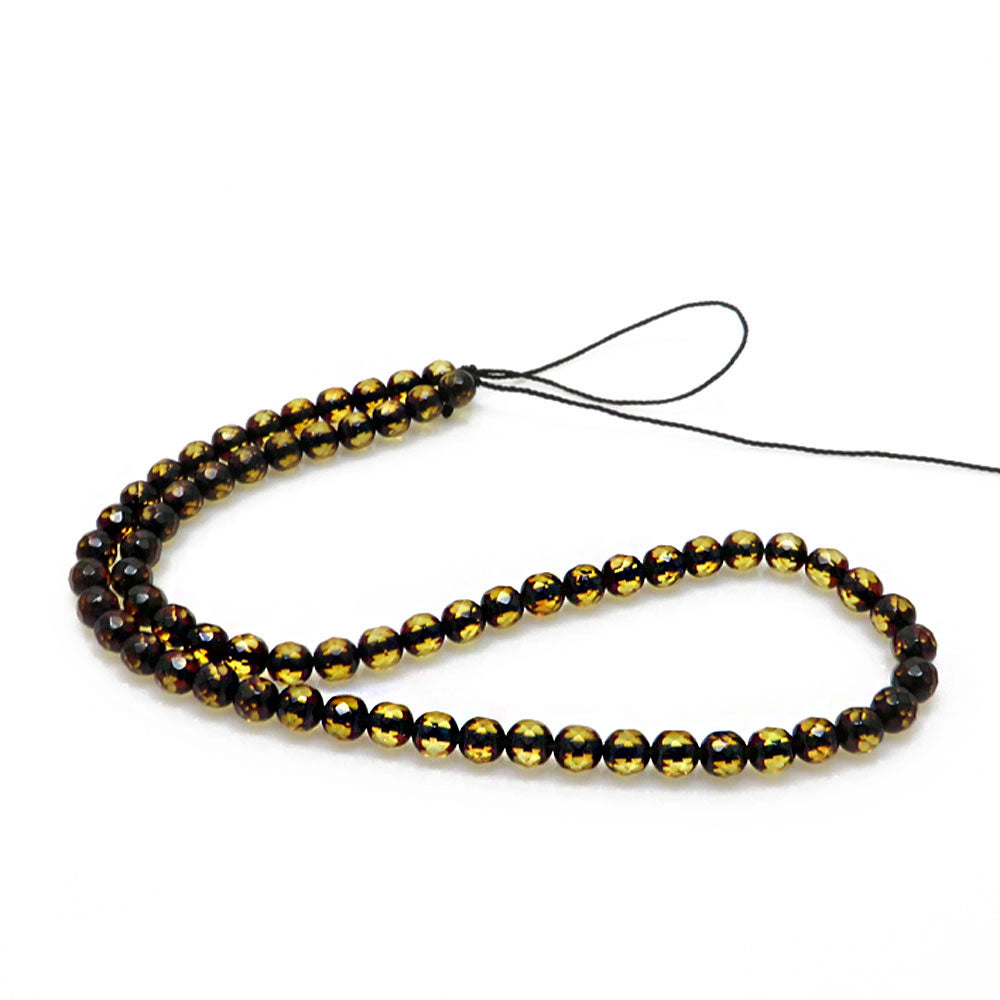 Amber 2-toned Round Faceted Beads - Amber Alex Jewelry