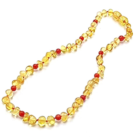 "KIDDO" Lemon Amber Baroque Beads Baby Necklace