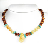 "KIDDO" Milky & Cognac Amber Baroque Beads Baby Necklace - Amber Alex Jewelry