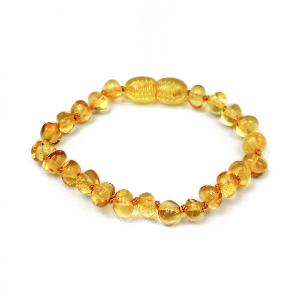 "KIDDO" Lemon Amber Baroque Beads Baby Bracelet - Amber Alex Jewelry