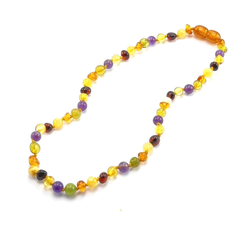 "KIDDO" Multi-Color Amber Baroque Beads Baby Necklace