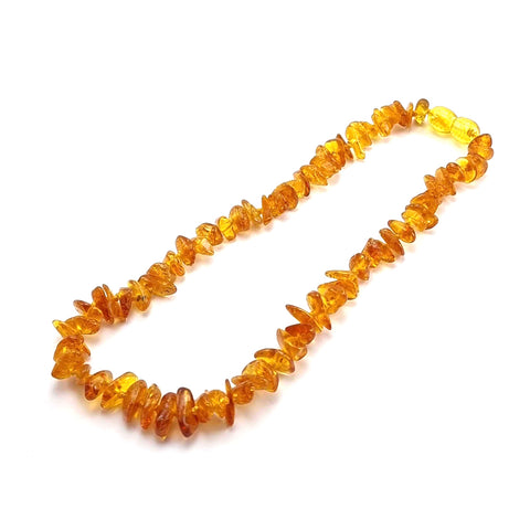 "KIDDO" Cognac Amber Chips Beads Baby Necklace