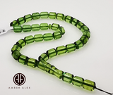 Green Amber Barrel Shape 8.5mm Islamic Prayer Beads