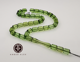 Green Amber Barrel Shape 8.5mm Islamic Prayer Beads