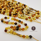 Multi-Color Amber Round Shape 8mm Islamic Prayer Beads