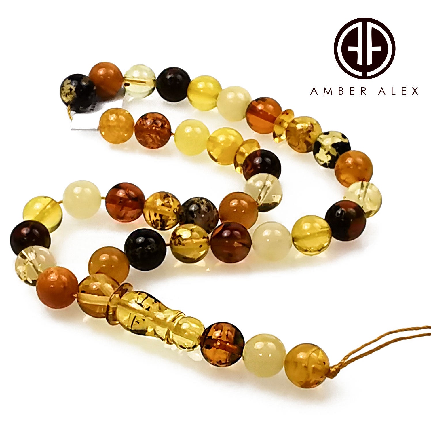 Multi-Color Amber Round Shape 8mm Islamic Prayer Beads