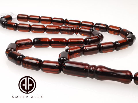 Cherry Amber Barrel Shape 6 mm Islamic Prayer Beads