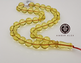 Transparent Amber Round Shape 10.5 mm Islamic Prayer Beads