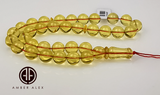 Transparent Amber Round Shape 10.5 mm Islamic Prayer Beads