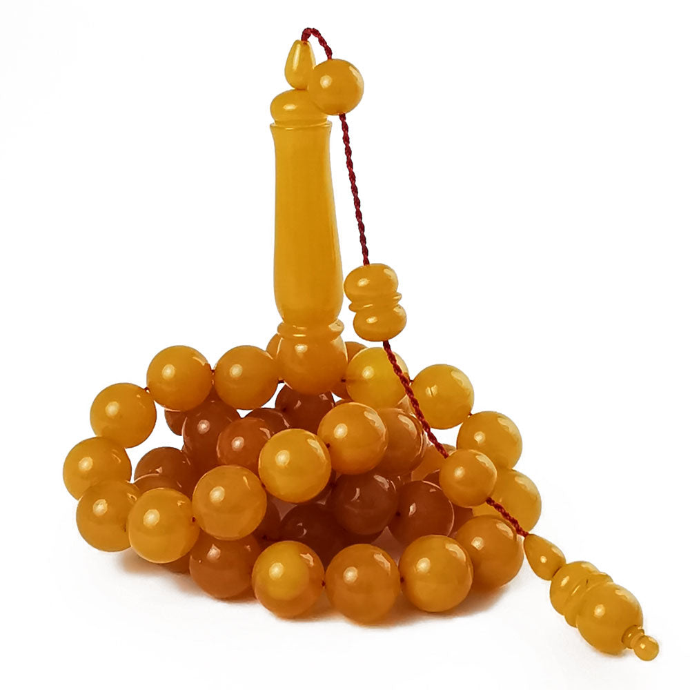 Antique Amber Round Shape 13mm Islamic Prayer Beads