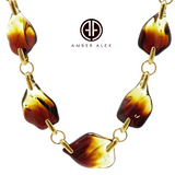 Gradient Amber Waves Beads Necklace Sterling Silver
