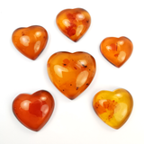 Cognac Amber Handmade Heart Shape Cabochons