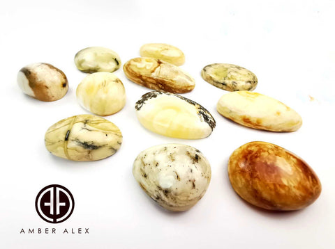 Milky Amber Free Shape Cabochons