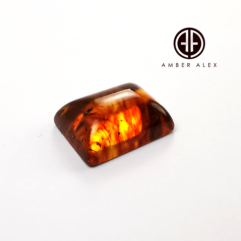 Cognac Amber Calibrated Rectangular Cabochons