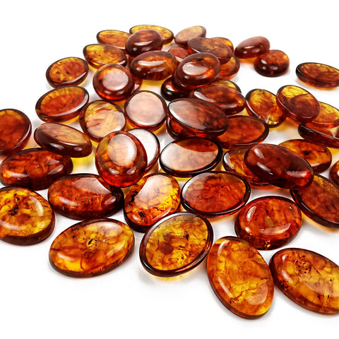 Cognac Amber Calibrated Oval Cabochons