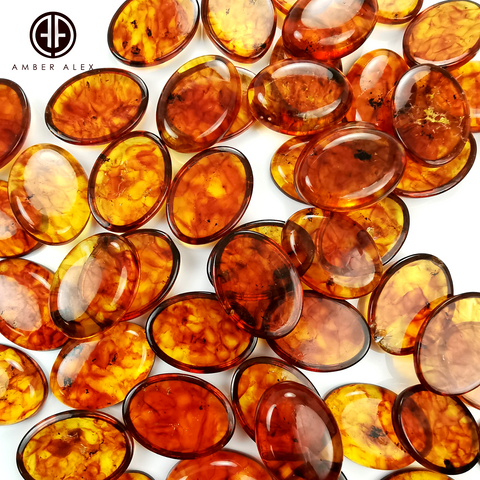 Cognac Amber Calibrated Oval Cabochons