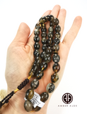 Transparent With Fossil Amber Egg 10x12 mm Islamic Prayer Beads